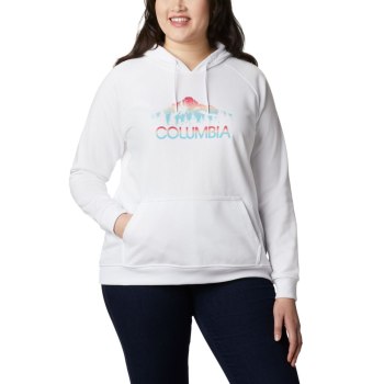 Dámské Mikiny Columbia Logo French Terry Plus Size Bílé CFPASO039